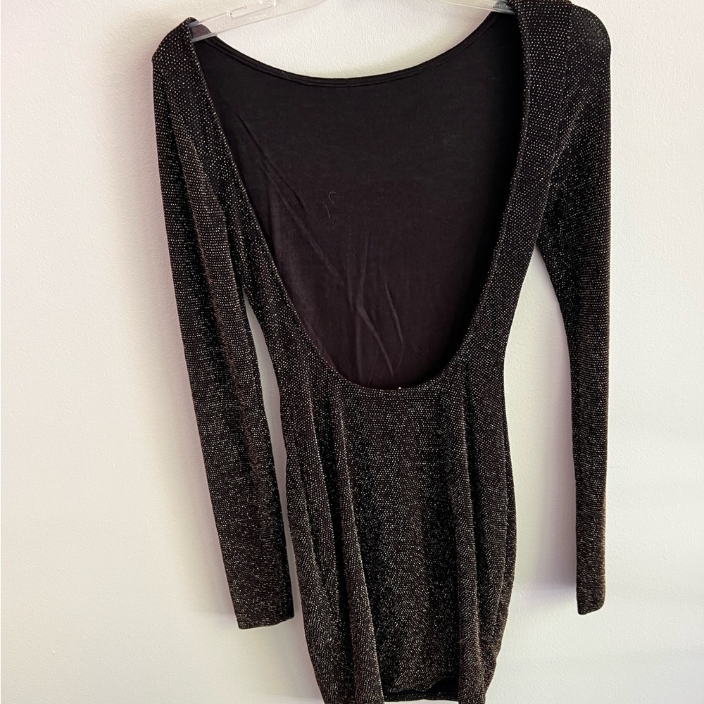 Backless metallic mini dress